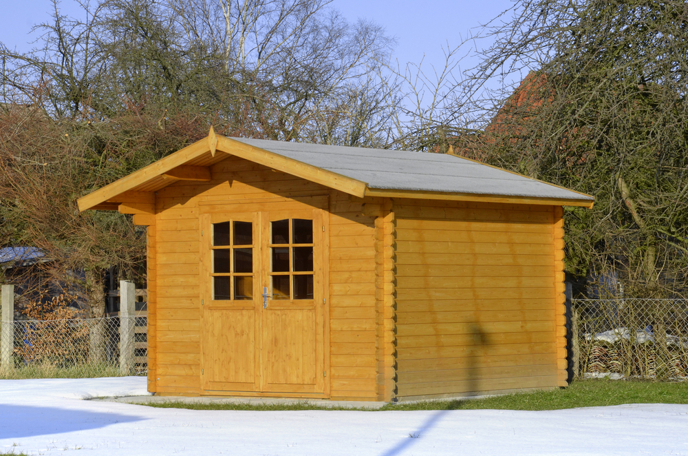 Gartenhaus im Winter